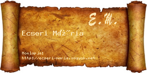 Ecseri Mária névjegykártya