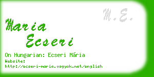 maria ecseri business card